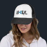 HODL Ripple Trucker Hat<br><div class="desc">HODL - Hold On for Dear Life! The only motto to live by for true blue cryptocurrency investors! (Ripple XRP edition)</div>