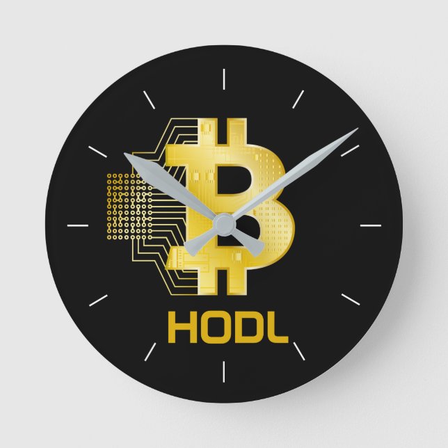 HODL your bitcoin Round Clock (Front)