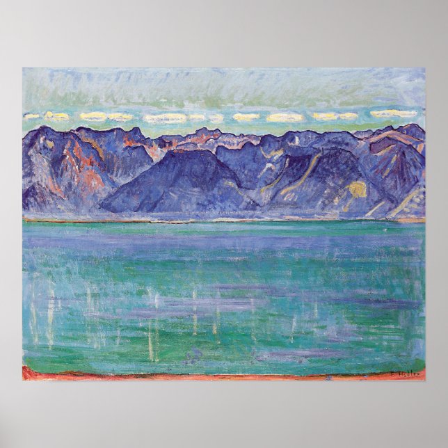 Hodler - Lake Geneva, Views Of Savoy Mountain 1906 Poster (Front)