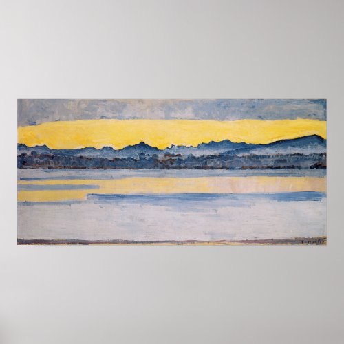 Hodler _ Lake Geneva With Mont Blanc In The Dawn  Poster