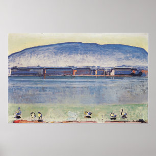 Hodler - Lake Geneva With Six Swans 1914 Poster