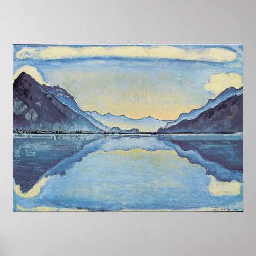 Hodler _ Thun With Symmetric Mirroring 1909 Poster