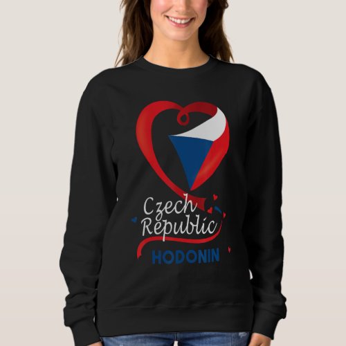 Hodonin Czech Republic Heart Flag Lion Coat Of Arm Sweatshirt