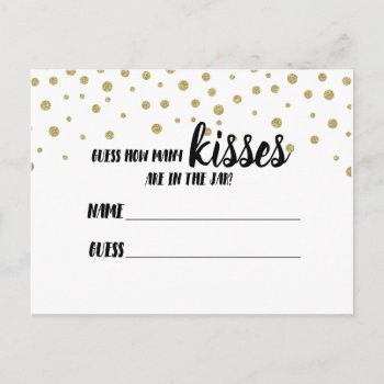 Hoe Many Kisses In The Jar Game Bridal Shower Postcard by TheArtyApples at Zazzle
