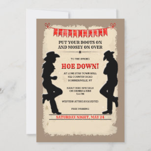 Hoedown Country Western  Invitation