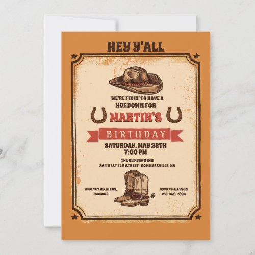 Hoedown Party Invitation