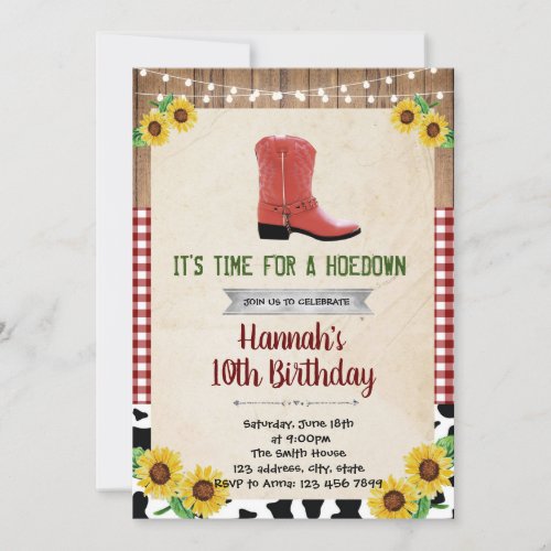 Hoedown Rustic Country Western invitation