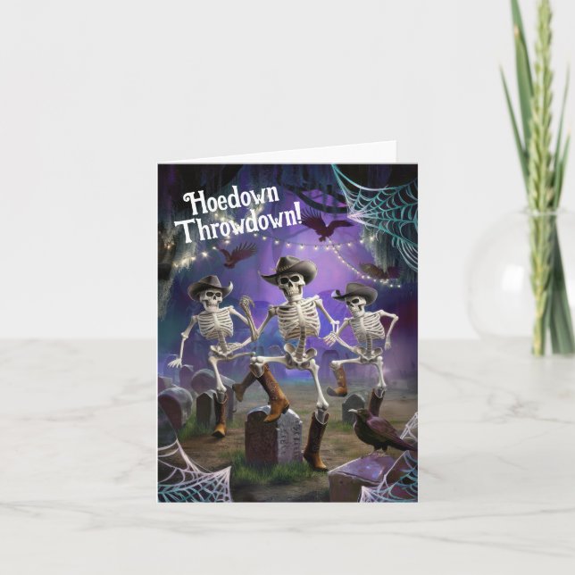 Hoedown Throwdown, Dancing Skeletons, Customizable Card (Front)