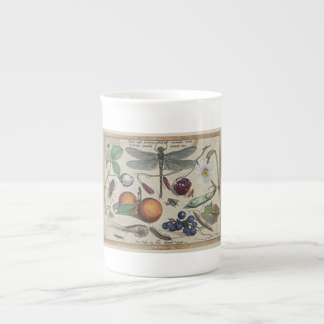 Hoefnagel Antique Insects flowers Bone China Mug (Front)