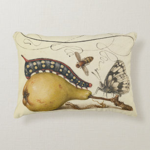 Hoefnagel Vintage Pear & Insects 1500s Renaissance Accent Pillow