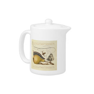 Hoefnagel Vintage Pear & Insects 1500s Renaissance Teapot