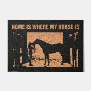 Hoem Is Where My Horse Is Doormat