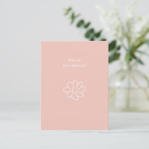 Hoera A Meisje New Baby Bloem Quote Card