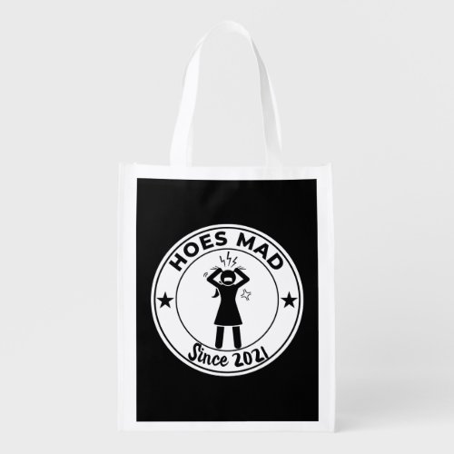 Hoes Mad  Urban Funny Logo Grocery Bag