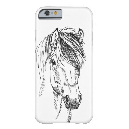 hoesje iPhone with pen drawing of horse Barely There iPhone 6 Case