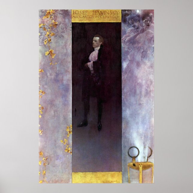 Hofburg actor Josef Lewinsky as Carlos by Klimt Poster (Front)