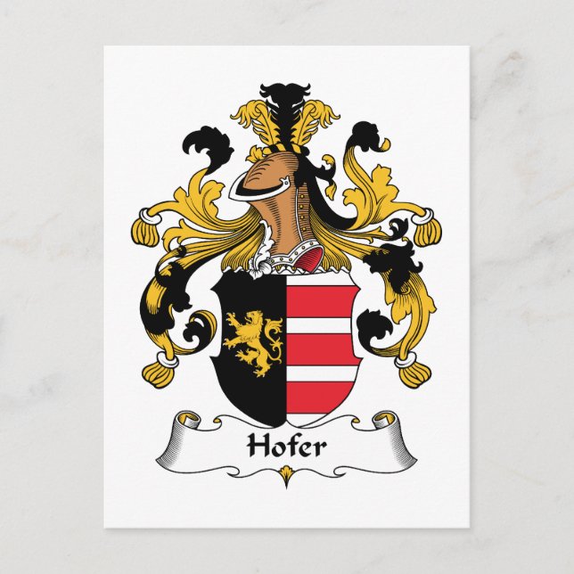 Hofer Family Crest Postcard (Front)