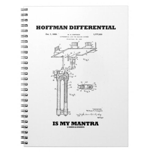 Hoffman Differential Is My Mantra US Patent Design Notebook