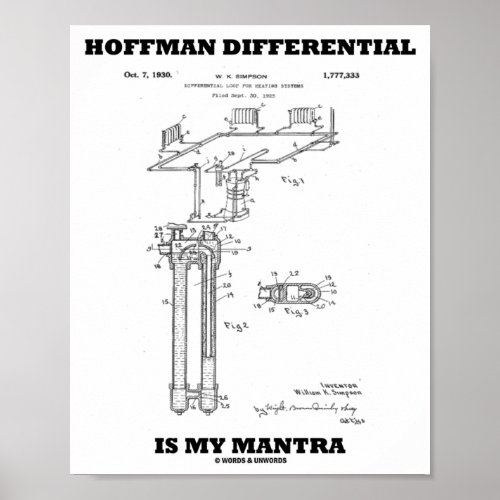 Hoffman Differential Is My Mantra US Patent Design Poster