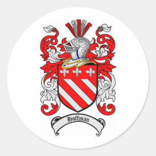 HOFFMAN FAMILY CREST - HOFFMAN COAT OF ARMS CLASSIC ROUND STICKER