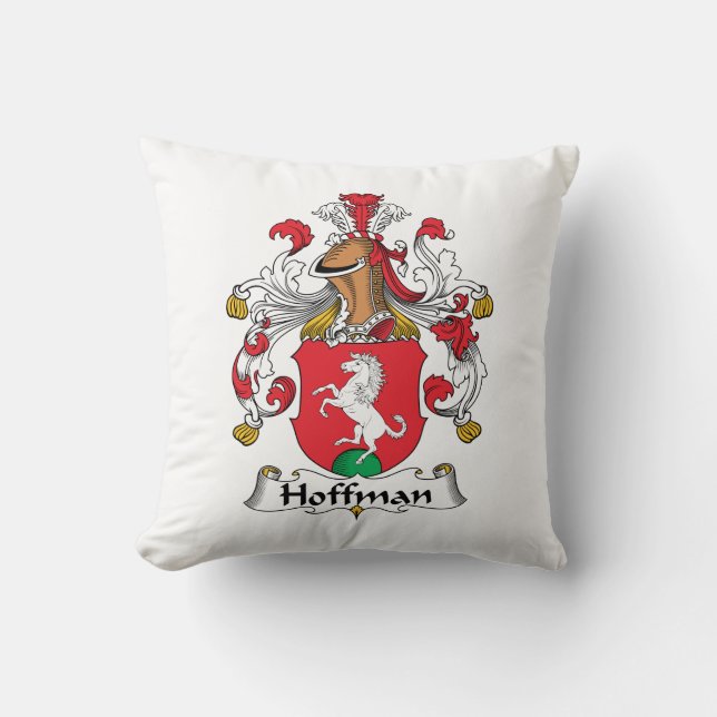 Hoffman Family Crest Throw Pillow (Front)