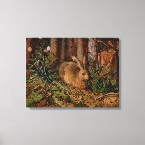 Hoffmann Hare Forest Nature Painting Canvas Print