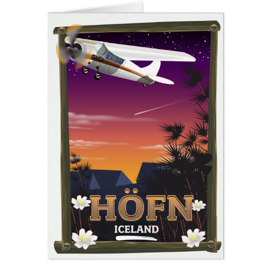 Höfn Iceland  Flight poster Cards (Front)