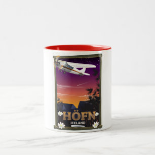Höfn Iceland Flight poster Two-Tone Coffee Mug