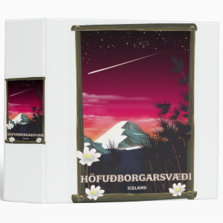 Höfuðborgarsvæði Iceland Iceland travel poster 3 Ring Binder