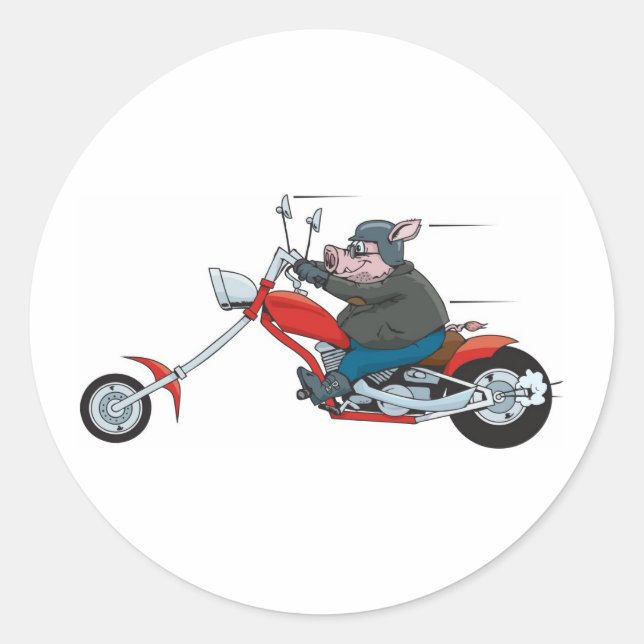 Hog Biker Classic Round Sticker (Front)