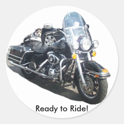 Hog Dog _ Ready to Ride Classic Round Sticker