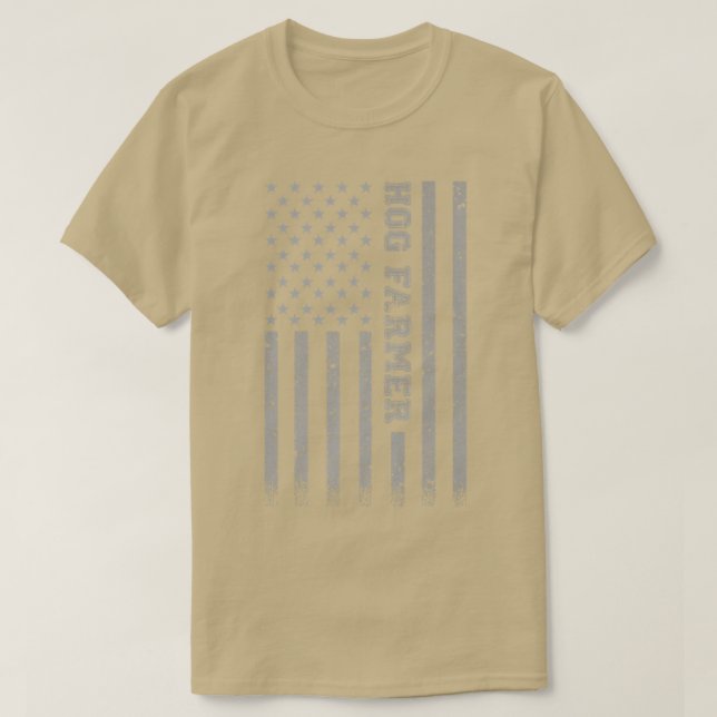 Hog Farmer American Flag  T-Shirt (Design Front)