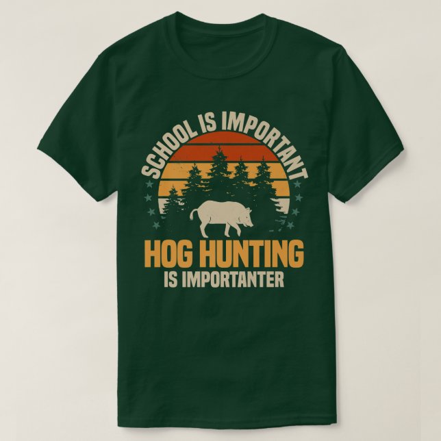 Hog Hunting Boar Feral Pig Hunter Huntsman Premium T-Shirt (Design Front)