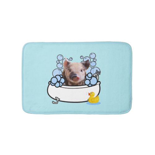 Hog Wash _ Pig in Tub with Rubber Ducky Bath Mat