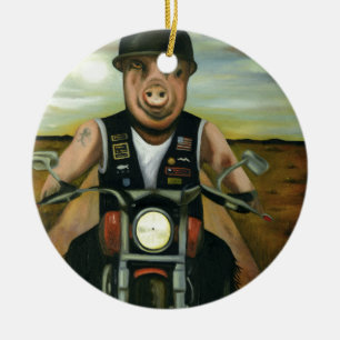 Hog Wild Ceramic Ornament