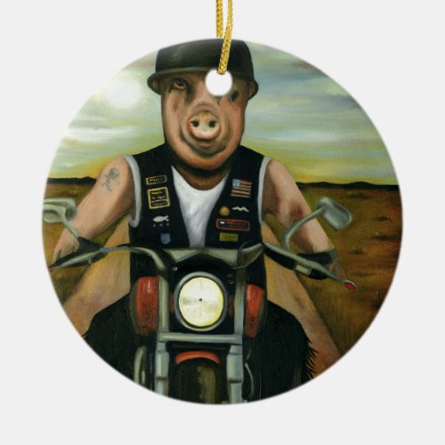 Hog Wild Ceramic Ornament