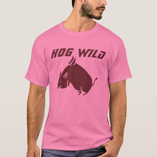 HOG WILD Men's Fashion T-shirt - Pink (Front)