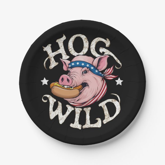 Hog Wild Paper Plates (Front)