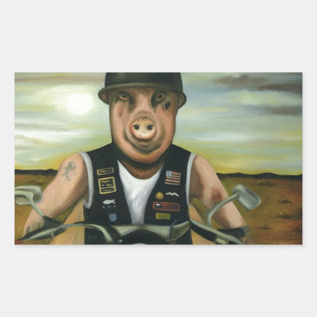 Hog Wild Rectangular Sticker (Front)