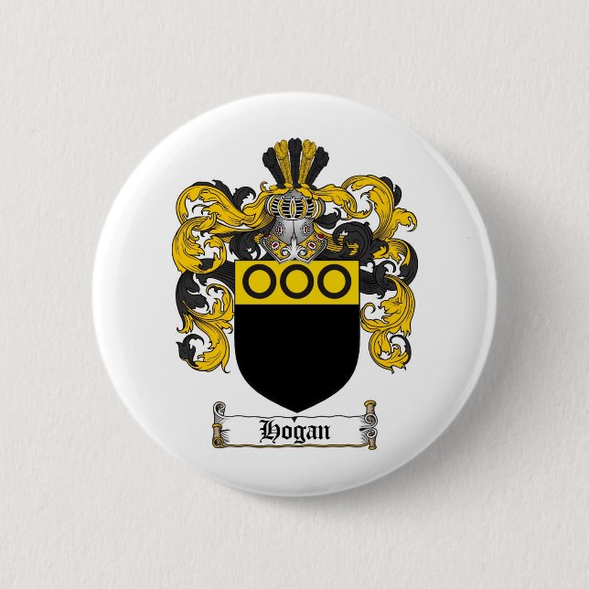 HOGAN FAMILY CREST -  HOGAN COAT OF ARMS PINBACK BUTTON (Front)