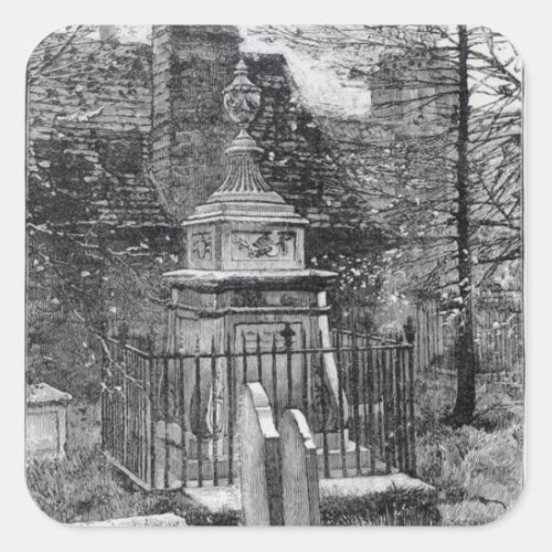 Hogarths tomb in Chiswick Churchyard Square Sticker