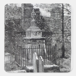 Hogarth's tomb in Chiswick Churchyard Square Sticker
