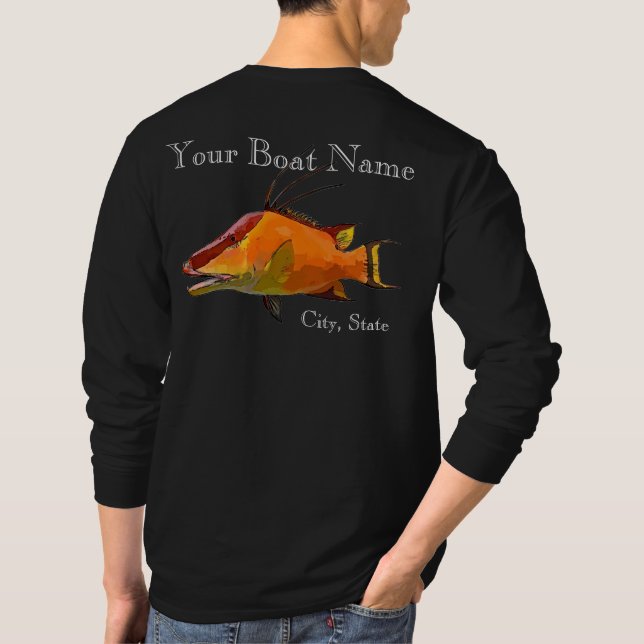 Hogfish Snapper Shirt with Your Boat Name (Back)