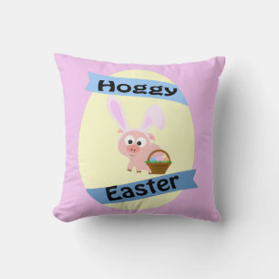 Hoggy Easter! Throw Pillow