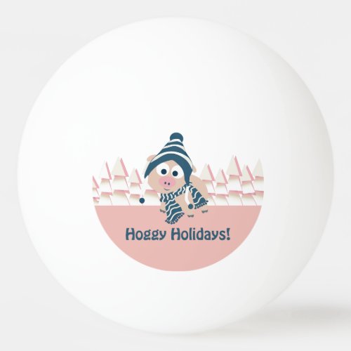 Hoggy Holidays Winter Pig Ping Pong Ball