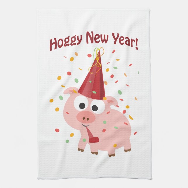 Hoggy New year! Towel (Vertical)
