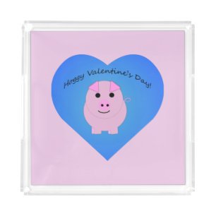 Hoggy Valentine's Day Pig Acrylic Tray