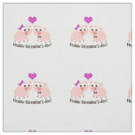 Hoggy Valentines Day Pigs Fabric
