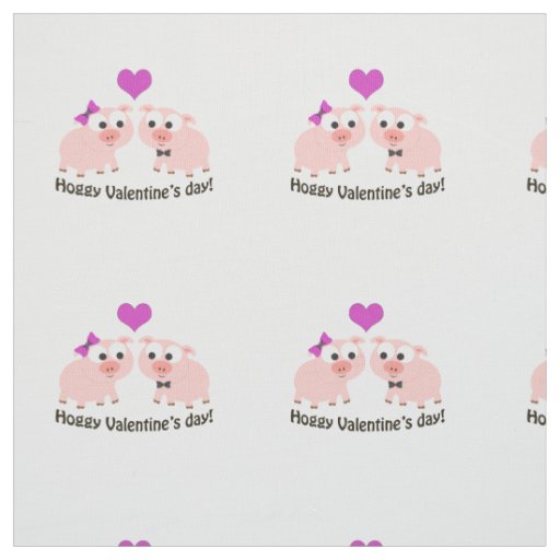 Hoggy Valentines Day Pigs Fabric