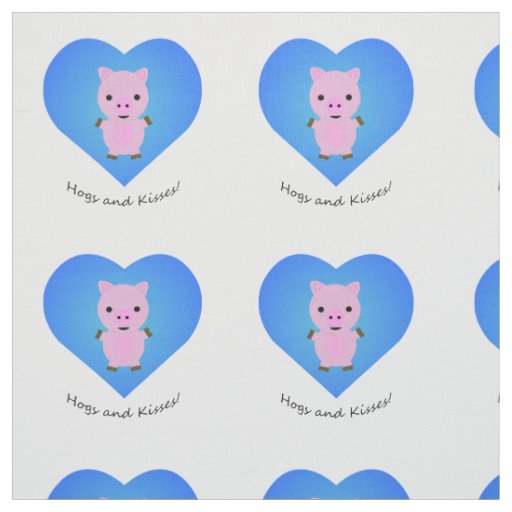 Hogs and Kisses Pig Fabric